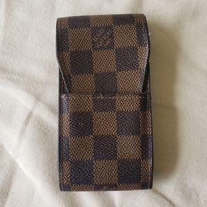 Authentic Louis Vuitton Etui Cigarette Damier Ebene Canvas
